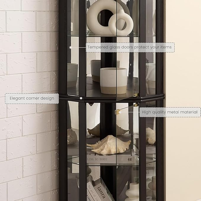 Anwick Corner Display Curio Cabinets