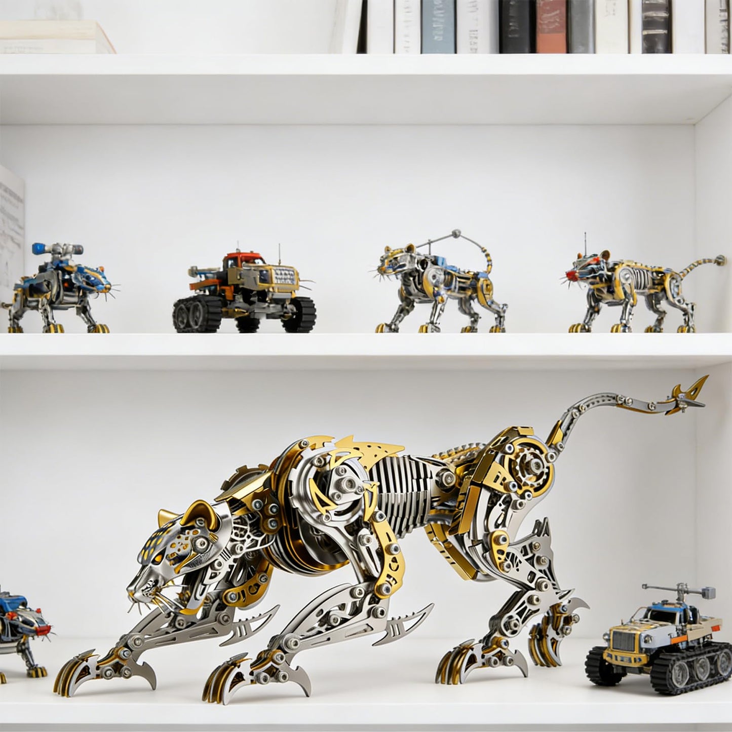 3D Metal Puzzle for Adults,Mechanical Cheetah Puzzle Building Set,3D Metal Model Kit, Brain Teaser Puzzles DIY Assembling for Stress Relief - A Collectible Gift for a man (Cheetah)