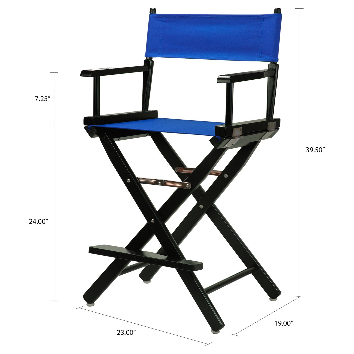 Casual Home 24" Director's Chair Black Frame-with Royal Blue Canvas, Counter Height