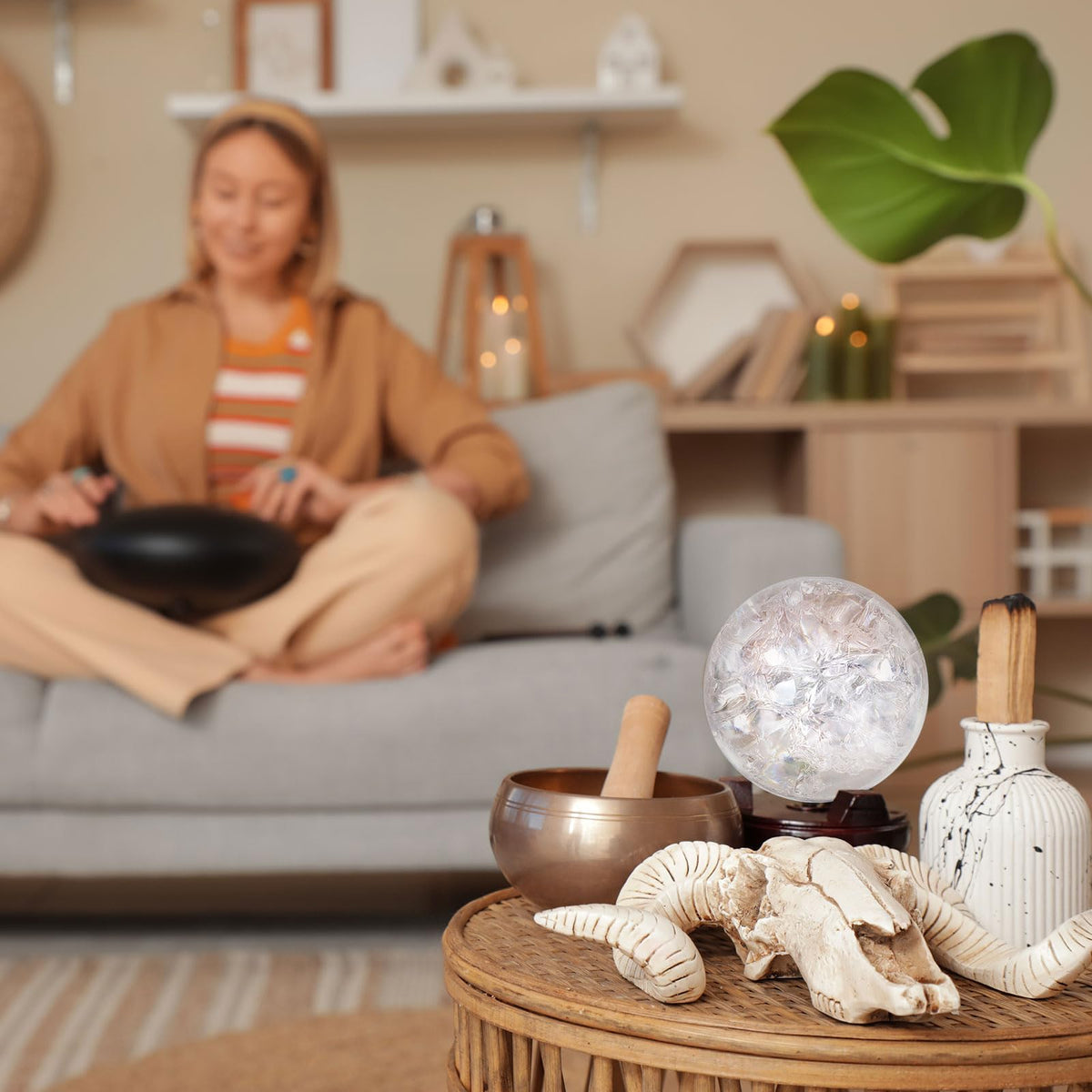uxcell 70mm/2.8" Crystal Sphere Ball Glass Solid Decorative Sphere Crystal Ball Prop Ornament for Feng Shui Divination Fortune Telling Tabletop Fountain Decoration, Clear