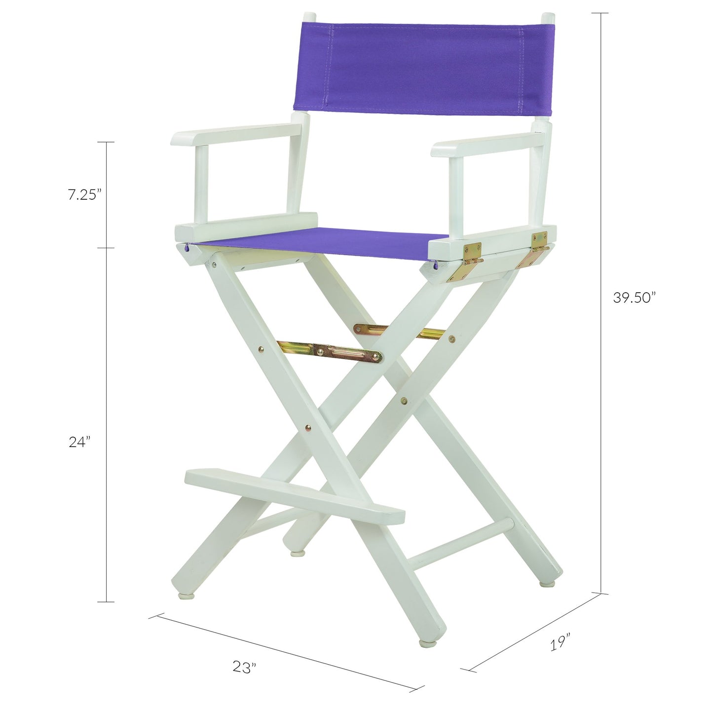 Casual Home 220-01/021-41 Temporary Seating Director Chair 24" - Counter Height WhiteFrame/Purple Canvas