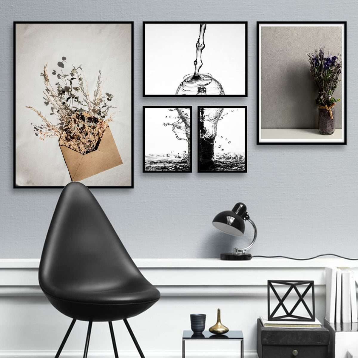 ijuerybai Black 16x24 Picture Frame Set of 3, High Transparent Frame for 16 By 24 Photo Collage Canvas Poster Size Wall Mount and Tabletop Horizontally Vertically (Black, 16 x 24 inches)