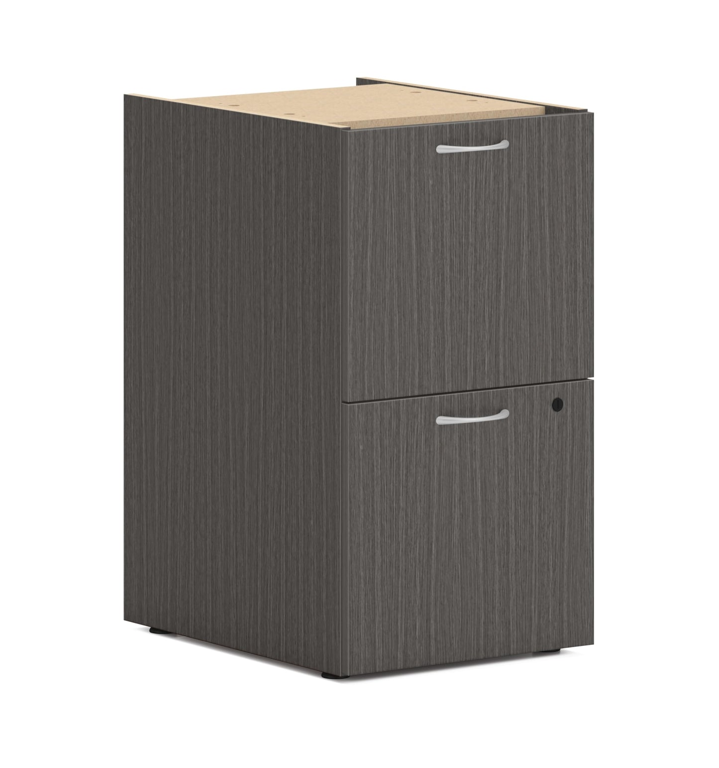 HON MOD Office Storage Drawers Pedestal Stand, Under Desk Organizers and Storage, Includes Two File Drawer, 15" W Pedestal for Office Spaces, Home Offices, Slate Teak