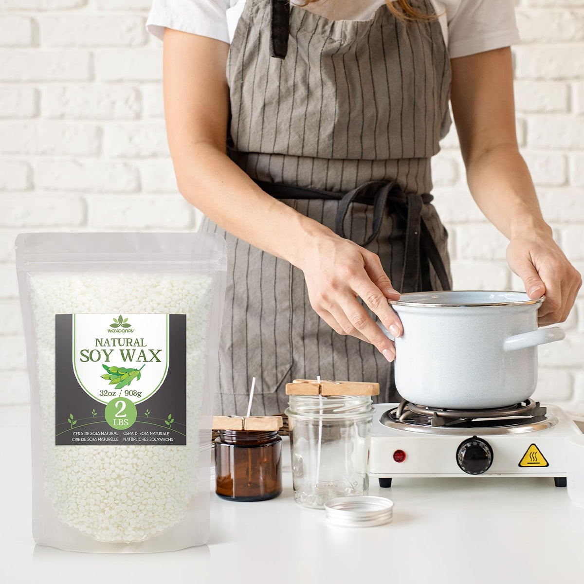 Soy Wax, Waxcanpy Natural Soy Wax for Candle Making, Organic Candle Wax from Farm, No Additives, Harmless and Pure (20lb)