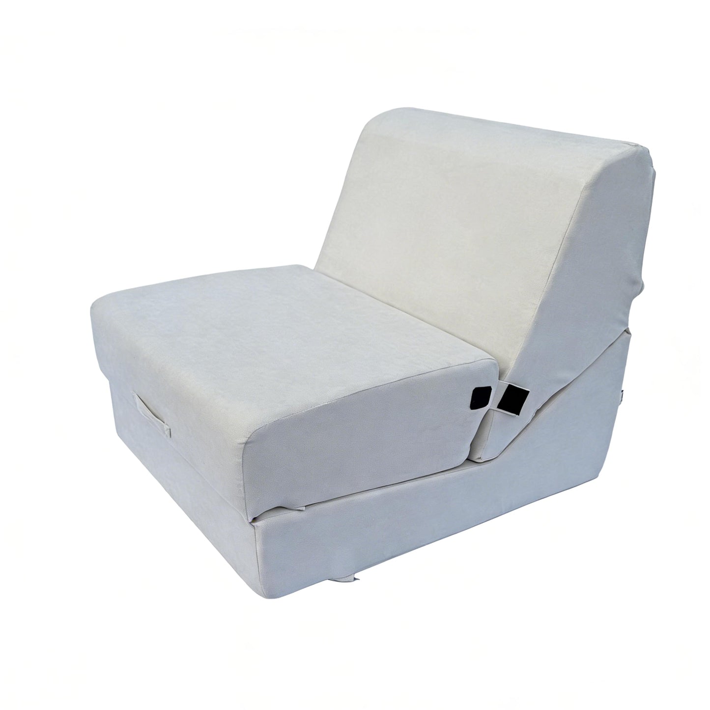 jela Luxury Indoor Chaise Lounge, Foldable Sofa Bed Chair with Soft Foam & Machine Washable Cover (Miss Sand)