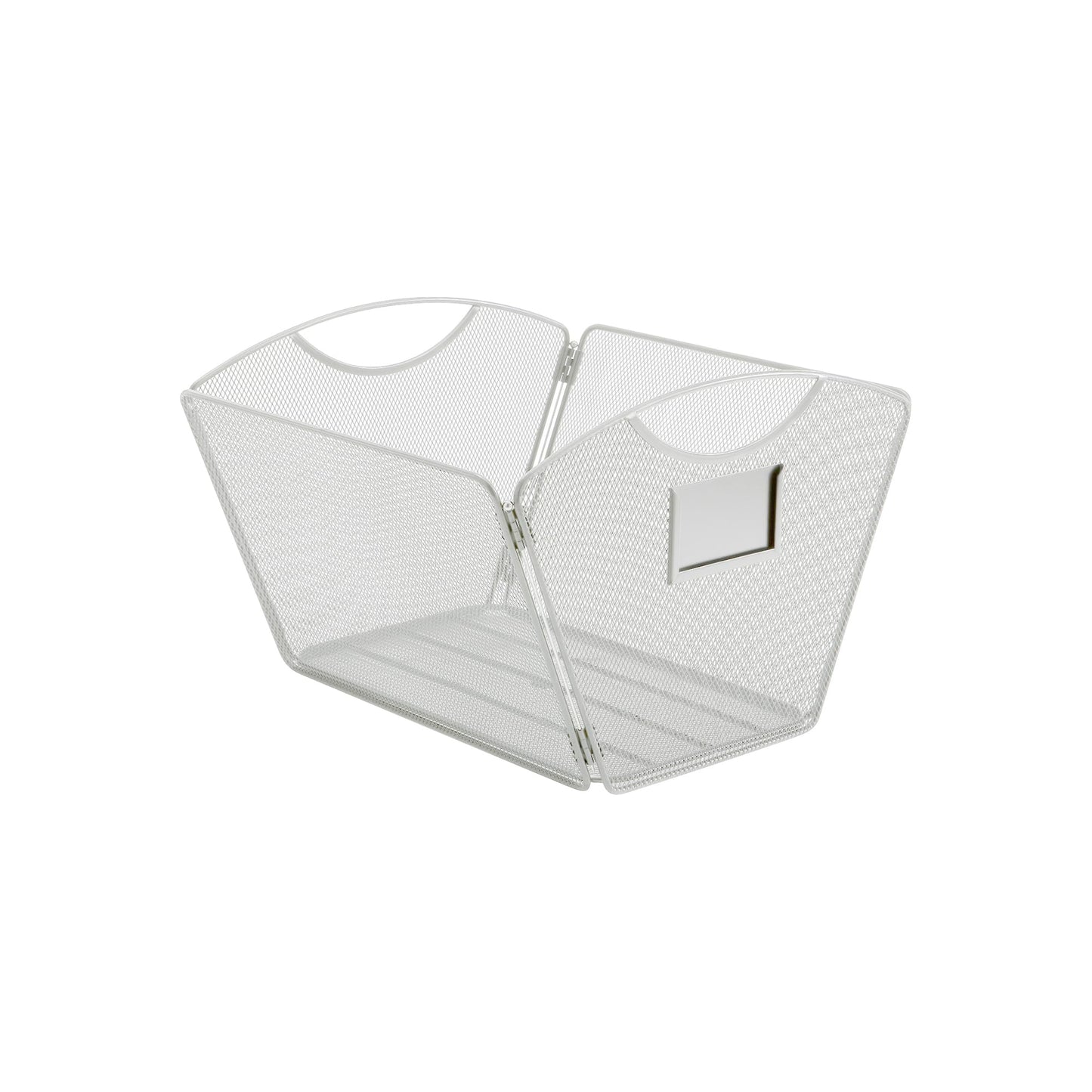Safco Onyx Mesh Letter-Size Desktop Tub Filer, Durable Steel Mesh Construction, Collapsible For Compact Storage, Integrated Handles, Silver