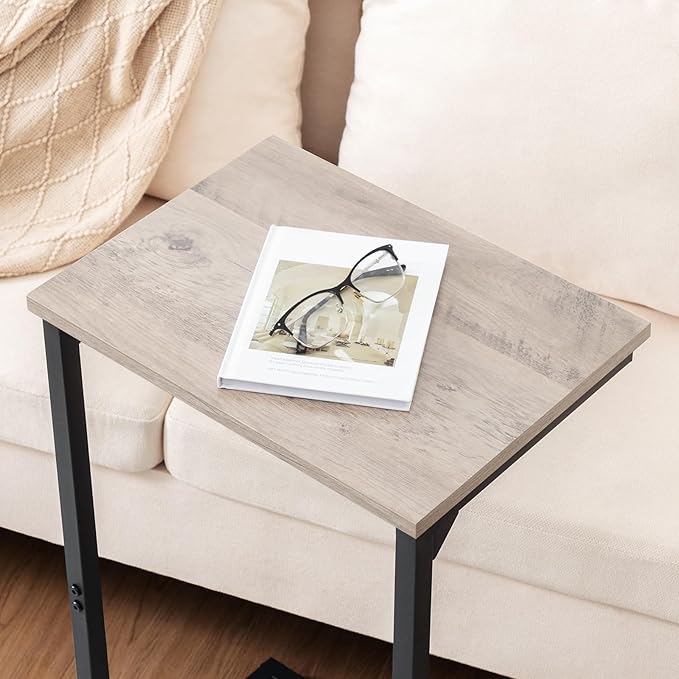 AMHANCIBLE C Shaped End Tables, Couch Side Tables that Slide Under, TV Trays