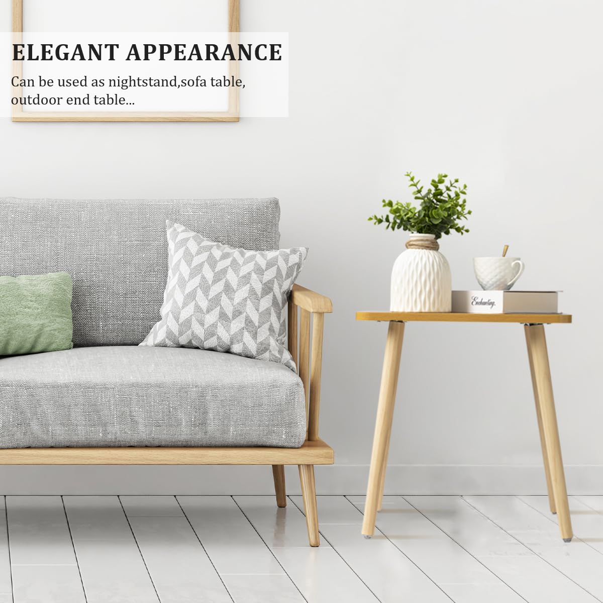 FORAOFUR End Tables Living Room Set of 2, Side Tables for Small Spaces, Modern Side Table Accent Tables with Wooden Legs for Living Room, Bedroom, Easy Assembly