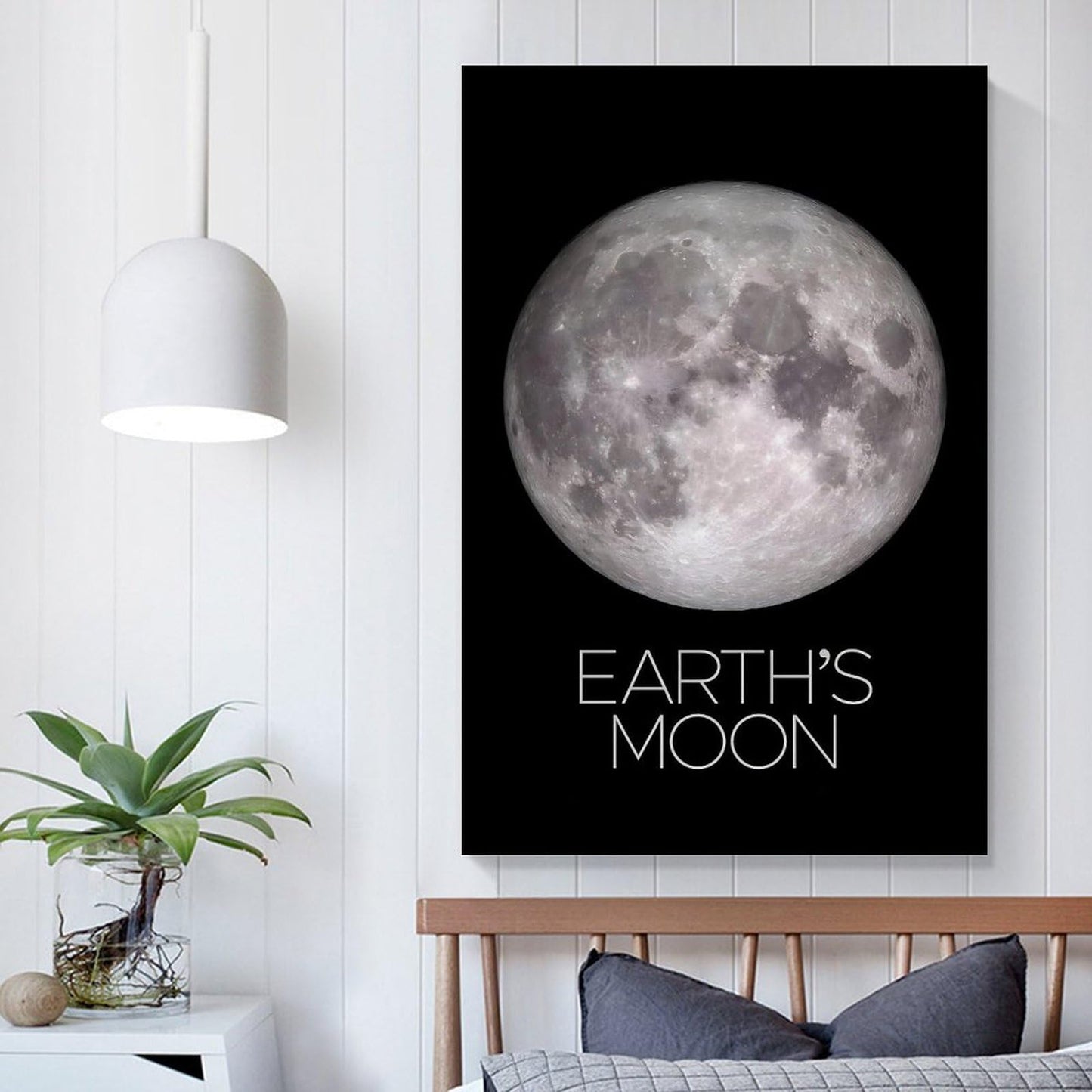 XIAOLOUTINYU Solar System Canvas Wall Art - Moon Planet Space Poster for Kids Room Bedroom Classroom, STEM Educational Astronomy Decor, Science Gift for Boys Girls Teens, 12x18 Inch Unframed
