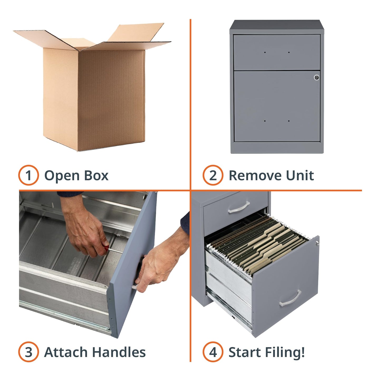 NuSparc 2 Drawer Locking Filing Cabinet | Pre-Assembled Steel Construction | Low-Profile Design is Perfect for Home and Small Office | Letter-Size | Assembled in USA
