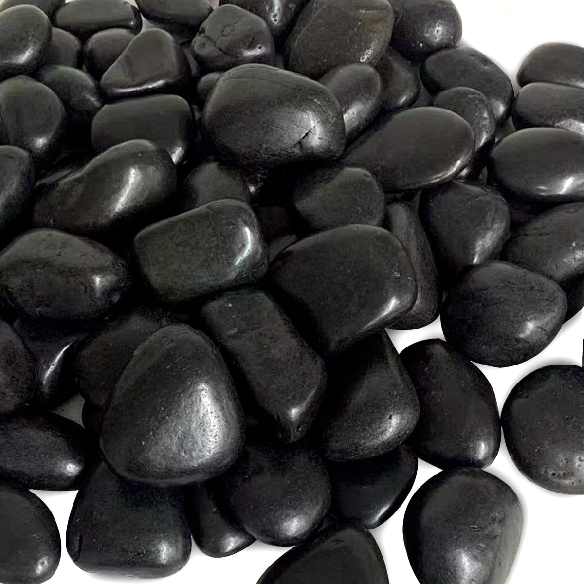 FANTIAN 20 Pounds Black Natural Decorative River Pebbles, 2-3 Inch Black Ornamental River Pebbles for Garden Landscaping, Home Décor, Outdoor Paving, Fountain Decoration.