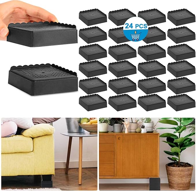 Bed Risers 1 inch, 2 inch, 3 inch, 4 inch Heavy Duty, Adjustable Furniture Riser