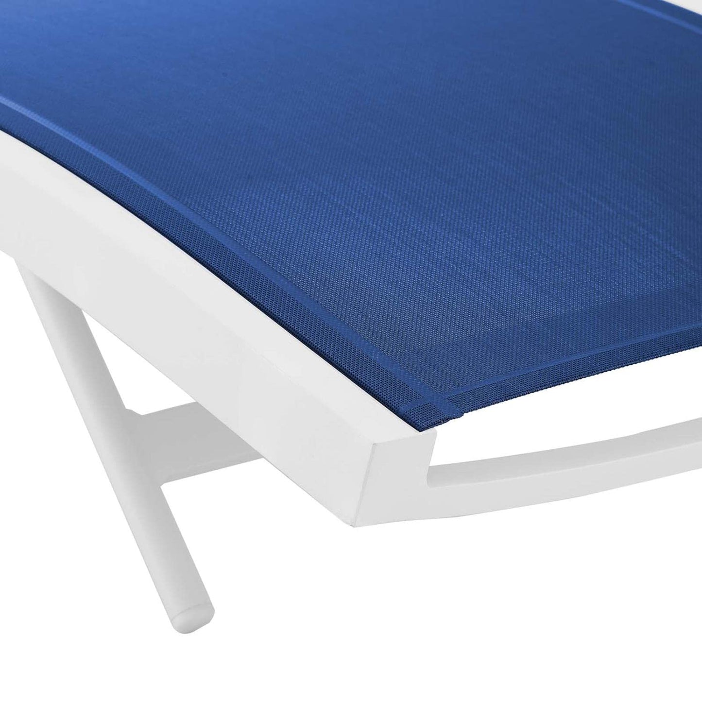 Modway Glimpse Outdoor Patio Mesh Chaise Lounge Set of 2 in White Navy