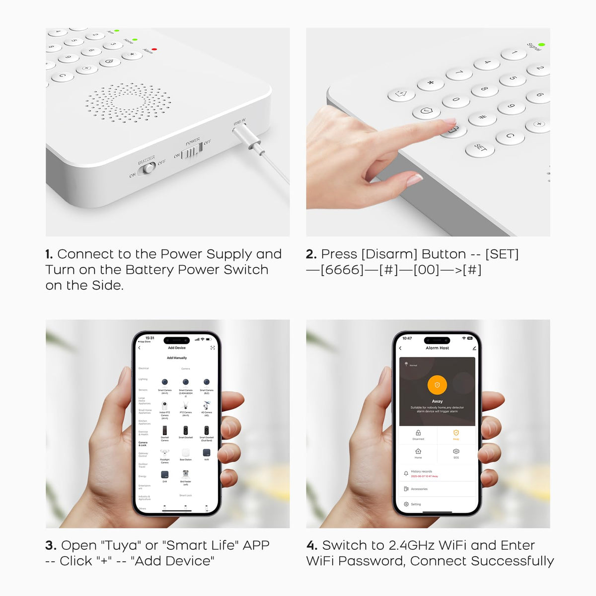PGST Home Security System,DIY Wireless Home Alarm System for Home Security with Door Motion Sensors,Smart Keypad,Remote,No Subscription Fee (8 Contact Sensor + 2 Motion Sensor + 1 PTZ Camera)