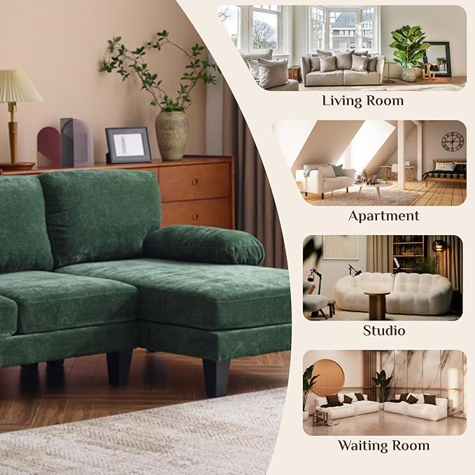 Karl home 111" Sectional Sofa U-Shaped 4-Seat Couch