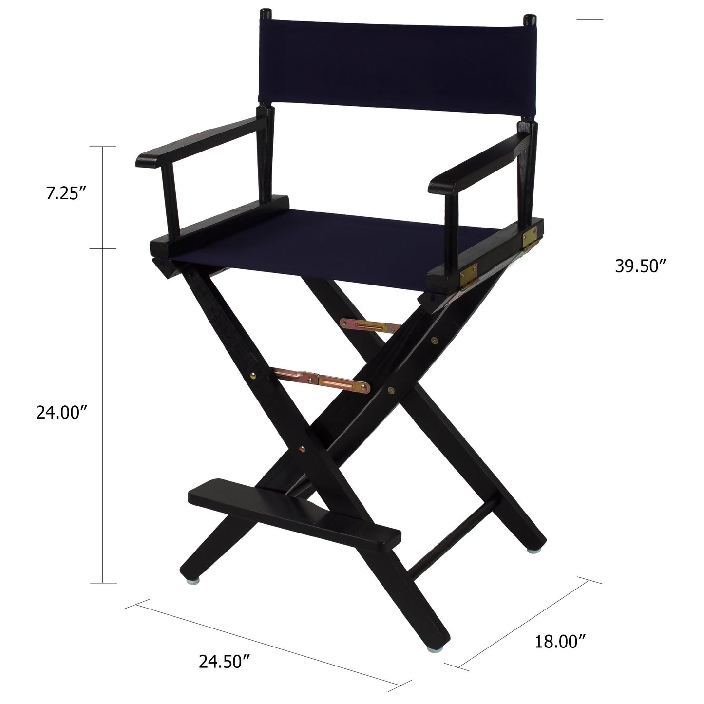 American Trails Extra-Wide Premium 24" Director's Chair Black Frame with Navy Canvas, Counter Height