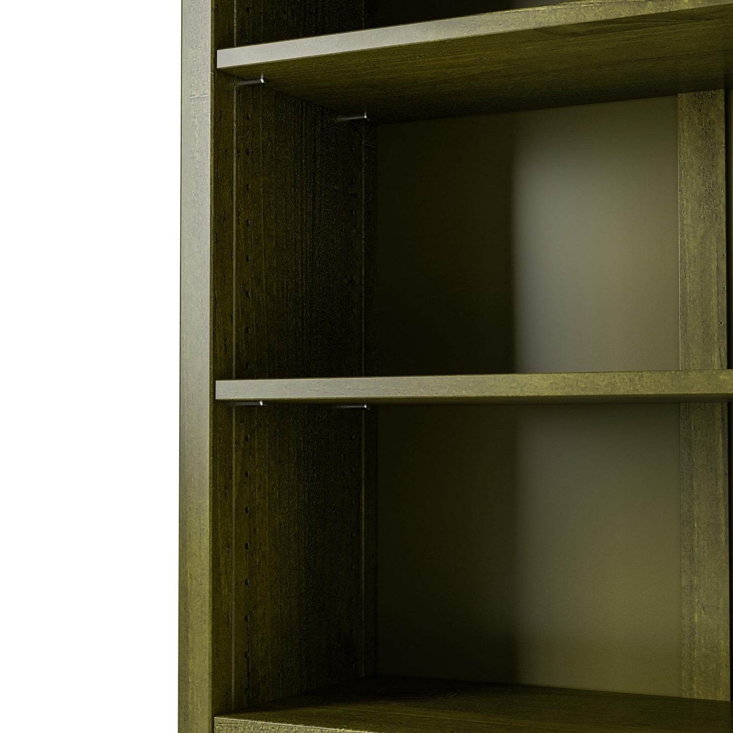 Camaflexi Shaker Style 4 Shelf Bookcase/Solid Wood / 48" High/Adjustable Shelving/Closed Back/Display Bookshelf for Living Room, Bedroom, Home and Office, Olive Grove Green