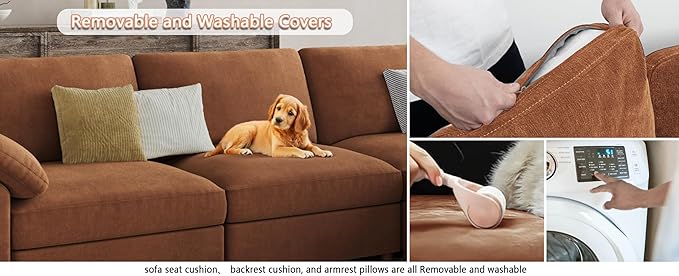 EASE MOOSE Oversized Sectional Modular Sofa, Chenille Large L Shape Sectional