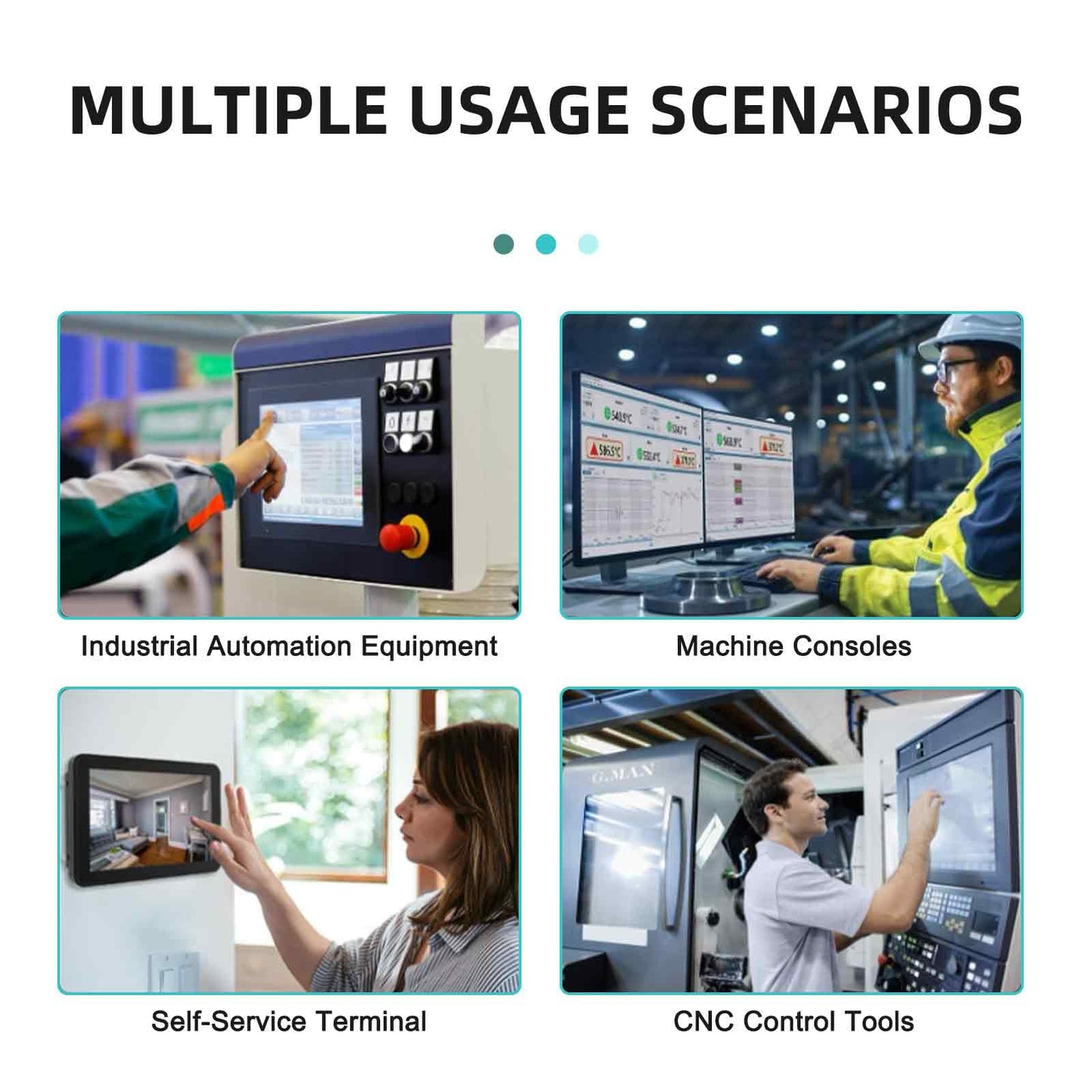 Senisway 17" Industrial Touch Screen Monitor Open-Frame Design with IP65 Waterproof Surface, 10-Point Capacitive Touch, IK08, 1280x1024 for Kiosk, Automation and Digital Signage.