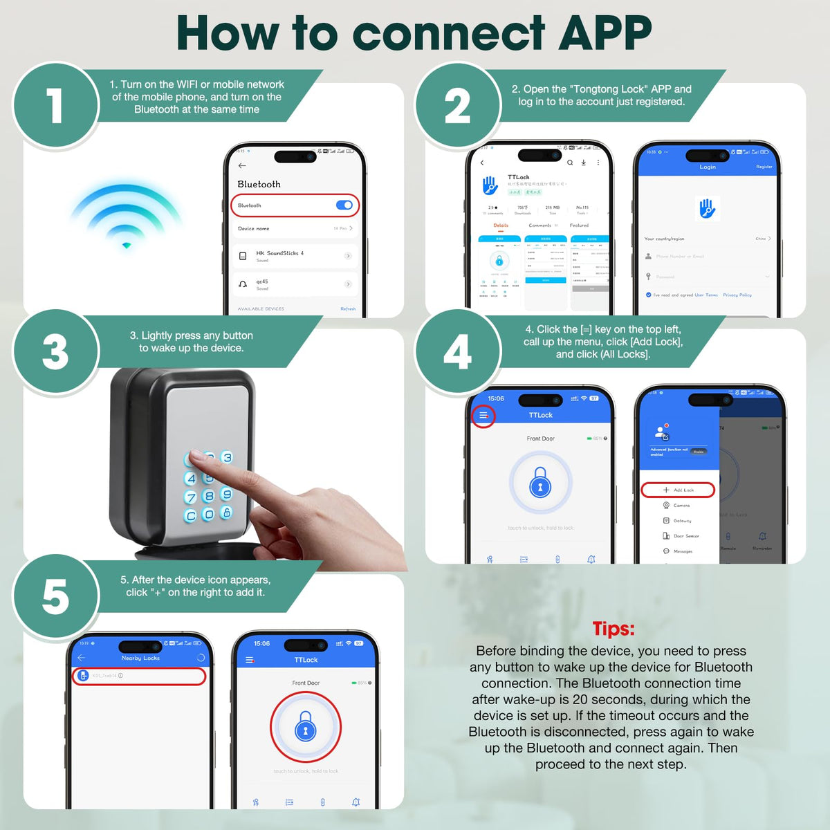 Thlevel Smart Key Lock Box Electronic Bluetooth Lock Box with TTLOCK APP Control & PIN Code Types,Share eKey Lock Box for Airbnb Realtor House Office with Removable Shackle