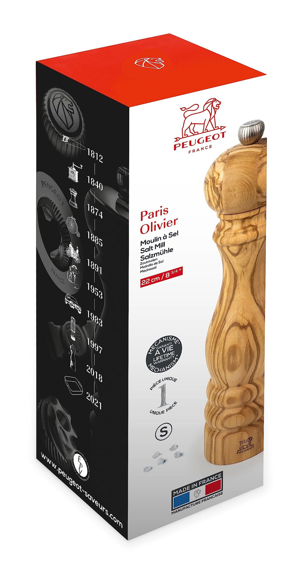 Peugeot Paris Olivier Salt Mill 22cm - 9in Olive Wood