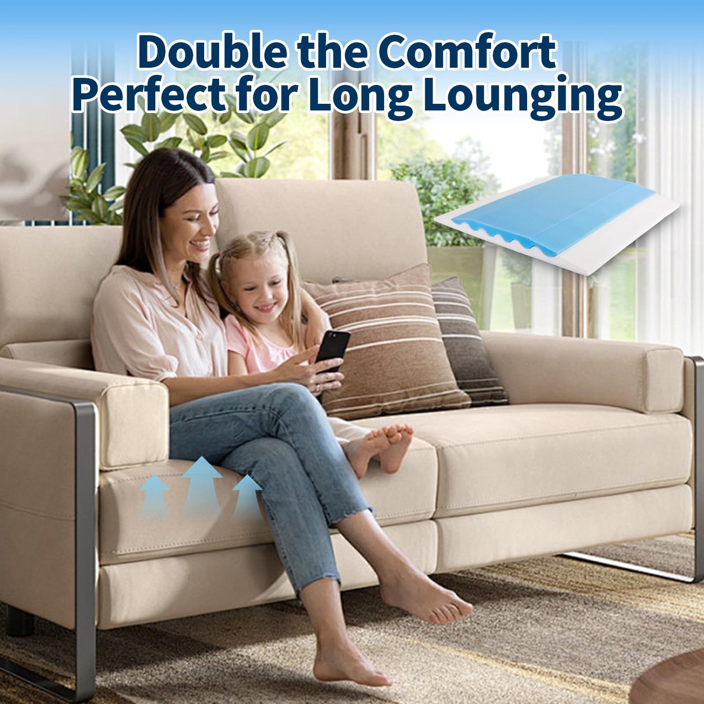 LIFVEAN Upgraded 2-in-1 Couch Cushion Support for Sagging Cushions 22x22x2.4 - Under Sofa Cushion Support for Sagging Seat Repair Insert to Lift Couch Set of 1