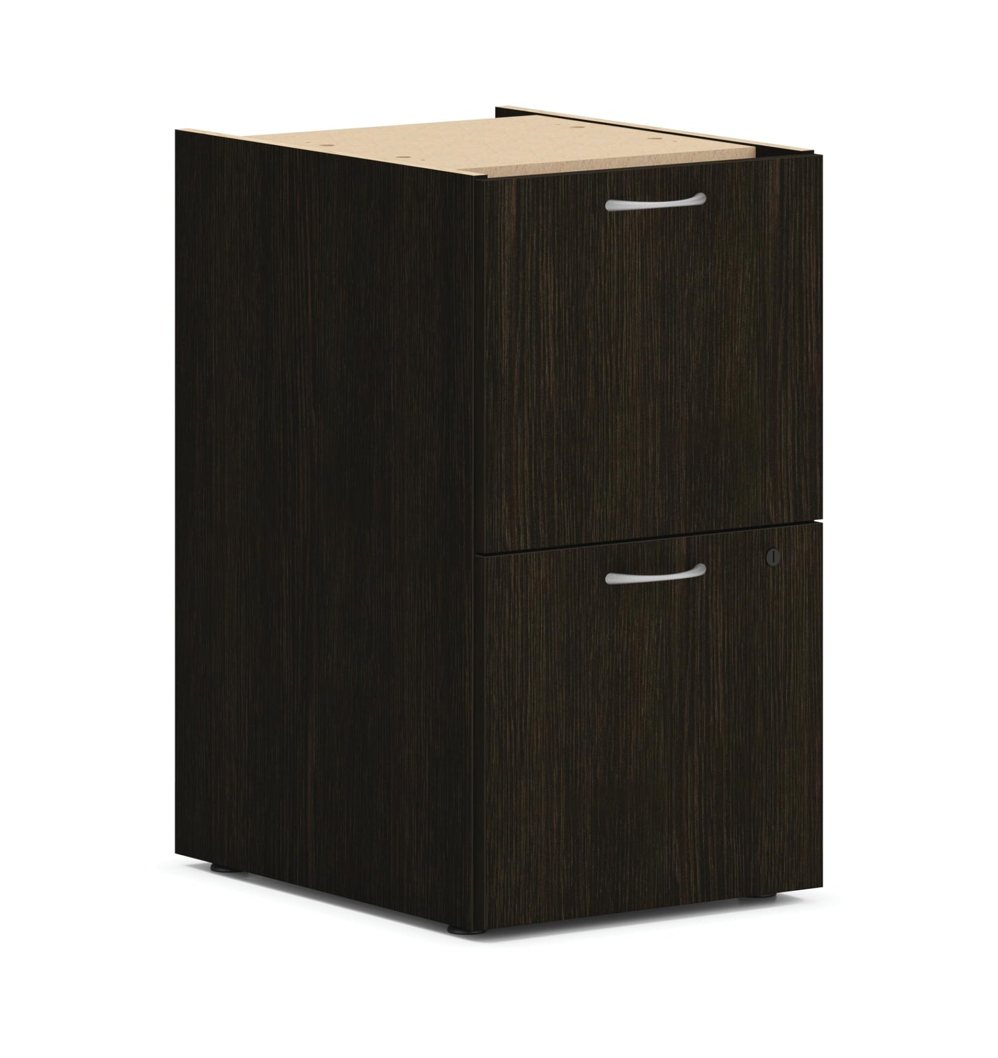 HON MOD Office Storage Drawers Pedestal Stand, Under Desk Organizers and Storage, Includes Two File Drawer, 15" W Pedestal for Office Spaces, Home Offices, Java Oak