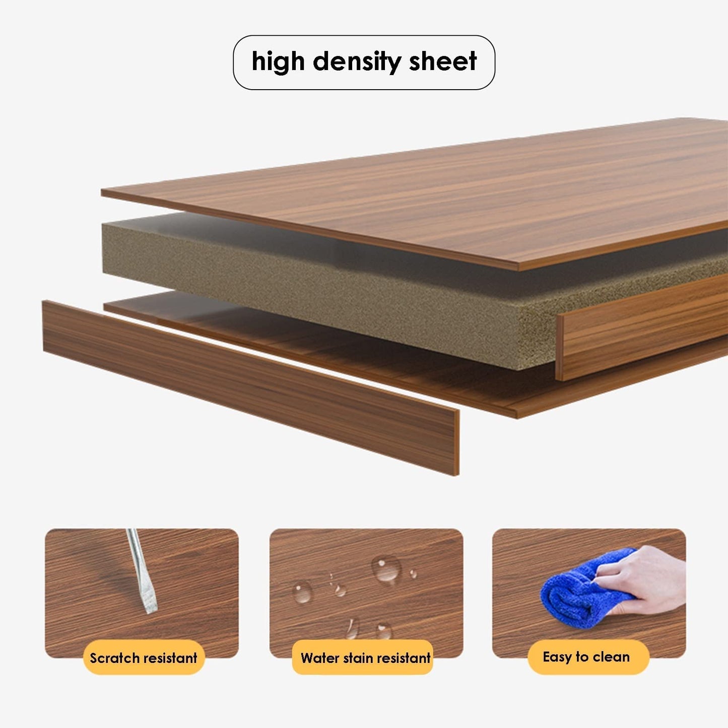 Wooden Desktop Bookshelf Desk Organizer with Drawers - 2 Layer Office Storage Shelves - Large Capacity Dressing Table Rack Organizer