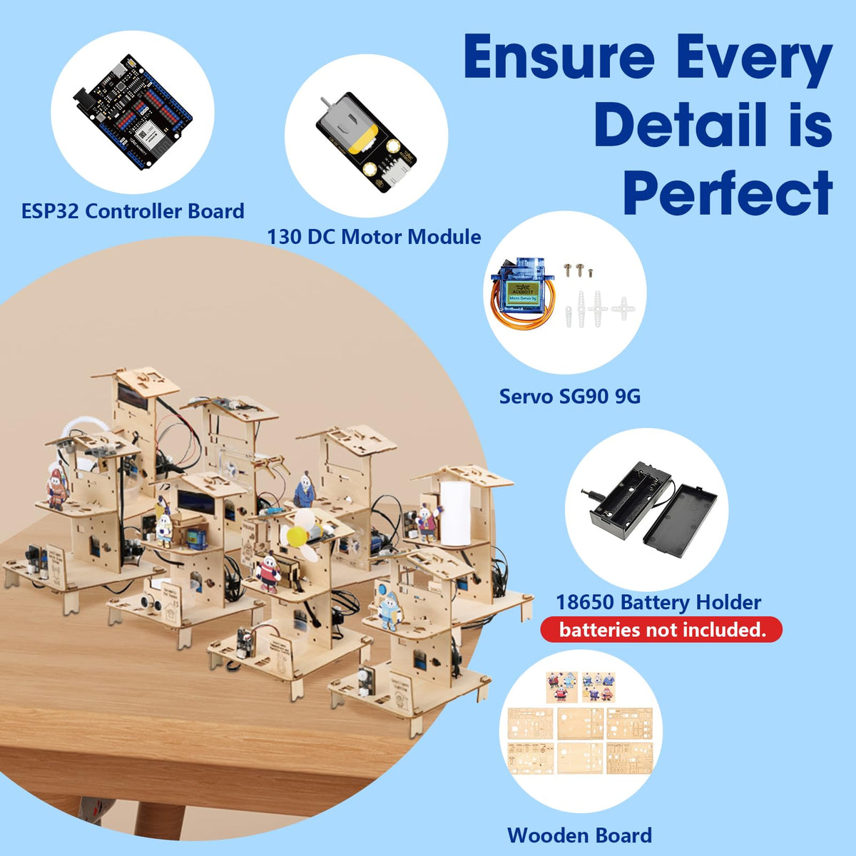 8-in-1 STEM Kit for Kids Ages 8-12 12-16, ESP32 Smart Home Science Projects School Crafts Educational Engineering Building Toys DIY Model Birthday Children's Day Gifts for Boys Girls Teen