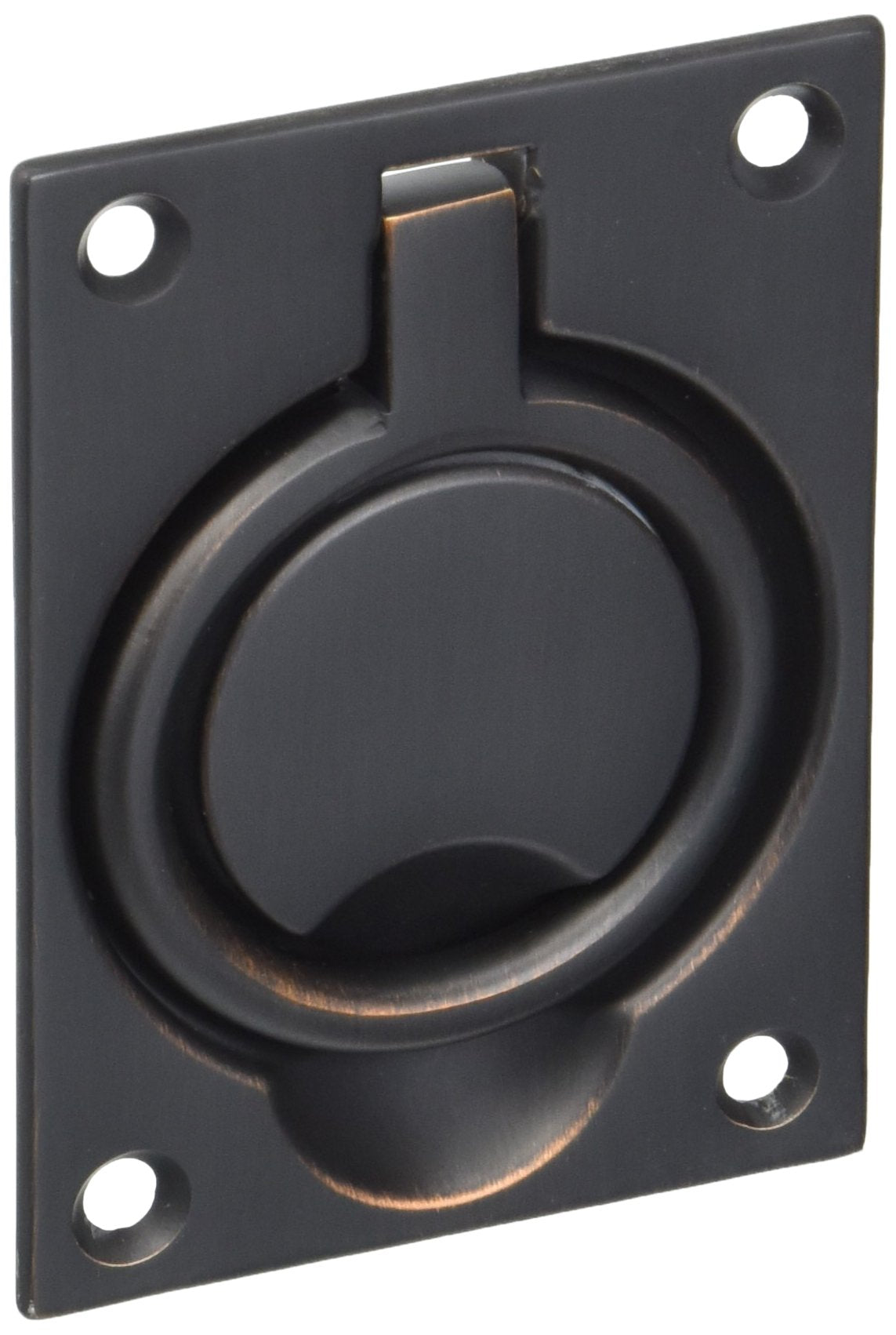 Baldwin 0395112 Flush Ring Pull, Aged Bronze