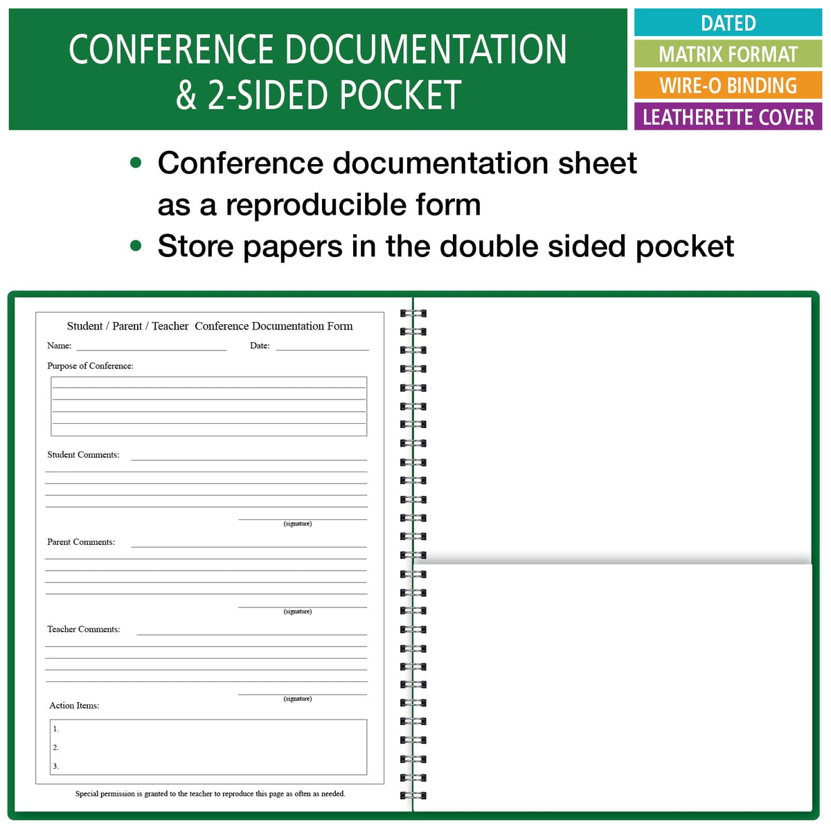 Elan Publishing Company Dated Teacher Lesson Plan 7 Period: Days Horizontally Across The Top Dated for 2026-2027 Academic Year (Green)