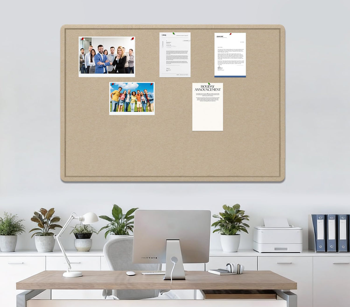 Large Bulletin Board - 72 X 48 inches Cork Board with 30 Pushpin, 6' x 4' Cork Board for Walls Pin Board, Self-Adhesive Felt Board Vision Board Foldable Photo Board for Wall (Beige Brown)