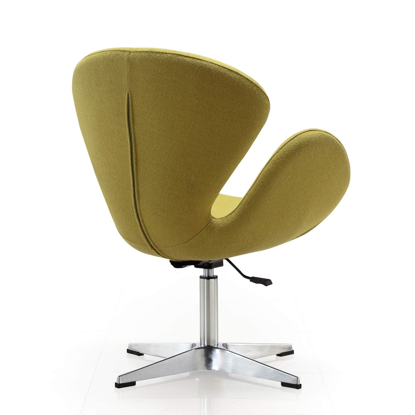 Manhattan Comfort Raspberry Adjustable Swivel Accent Chair Set of 2 with 360° Turn, Polished Chrome Base, Modern Retro Design, Ideal for Living Room and Home Office, Green Wool Blend