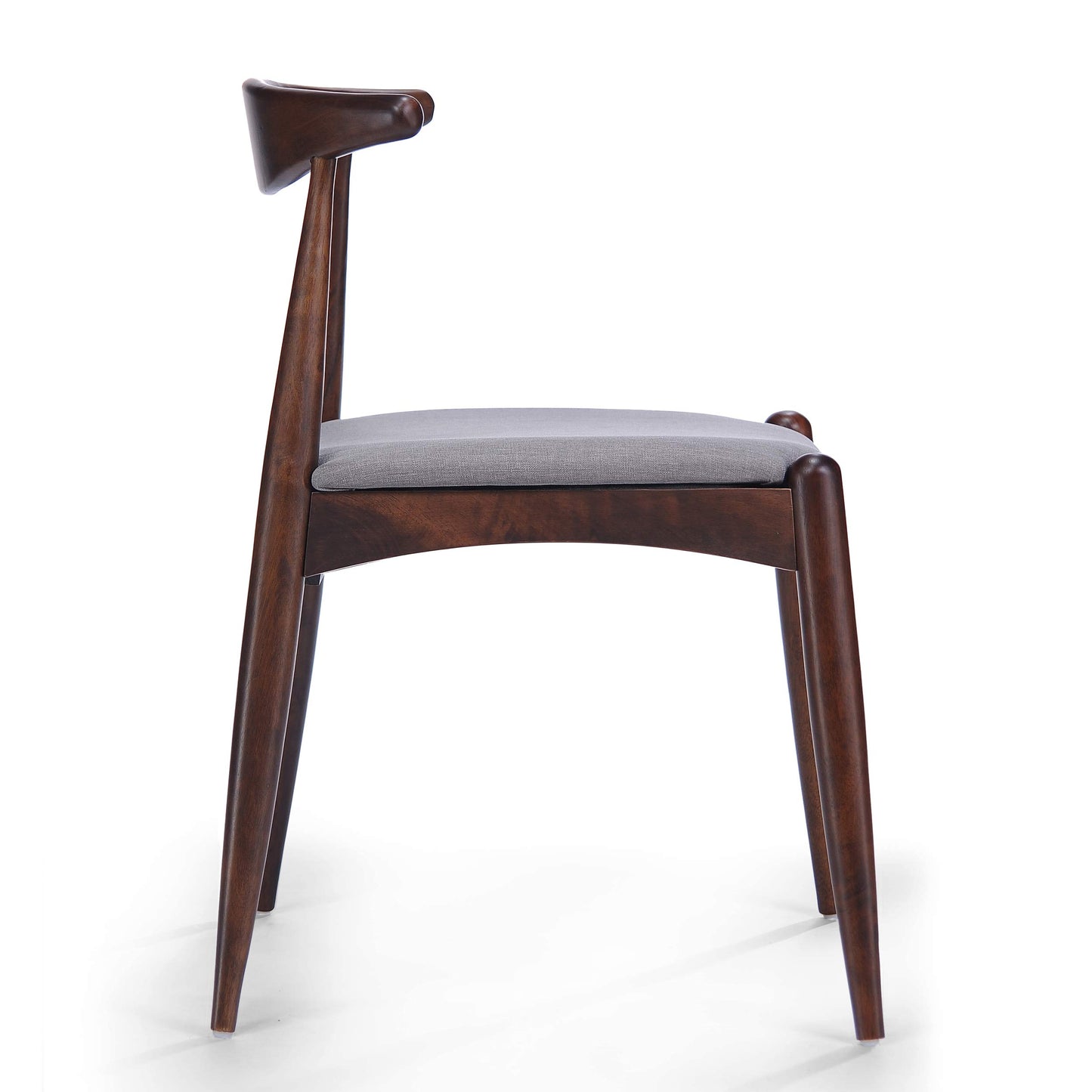 Christopher Knight Home Francie Fabric with Walnut Finish Dining Chairs, 2-Pcs Set, Light Grey / Walnut