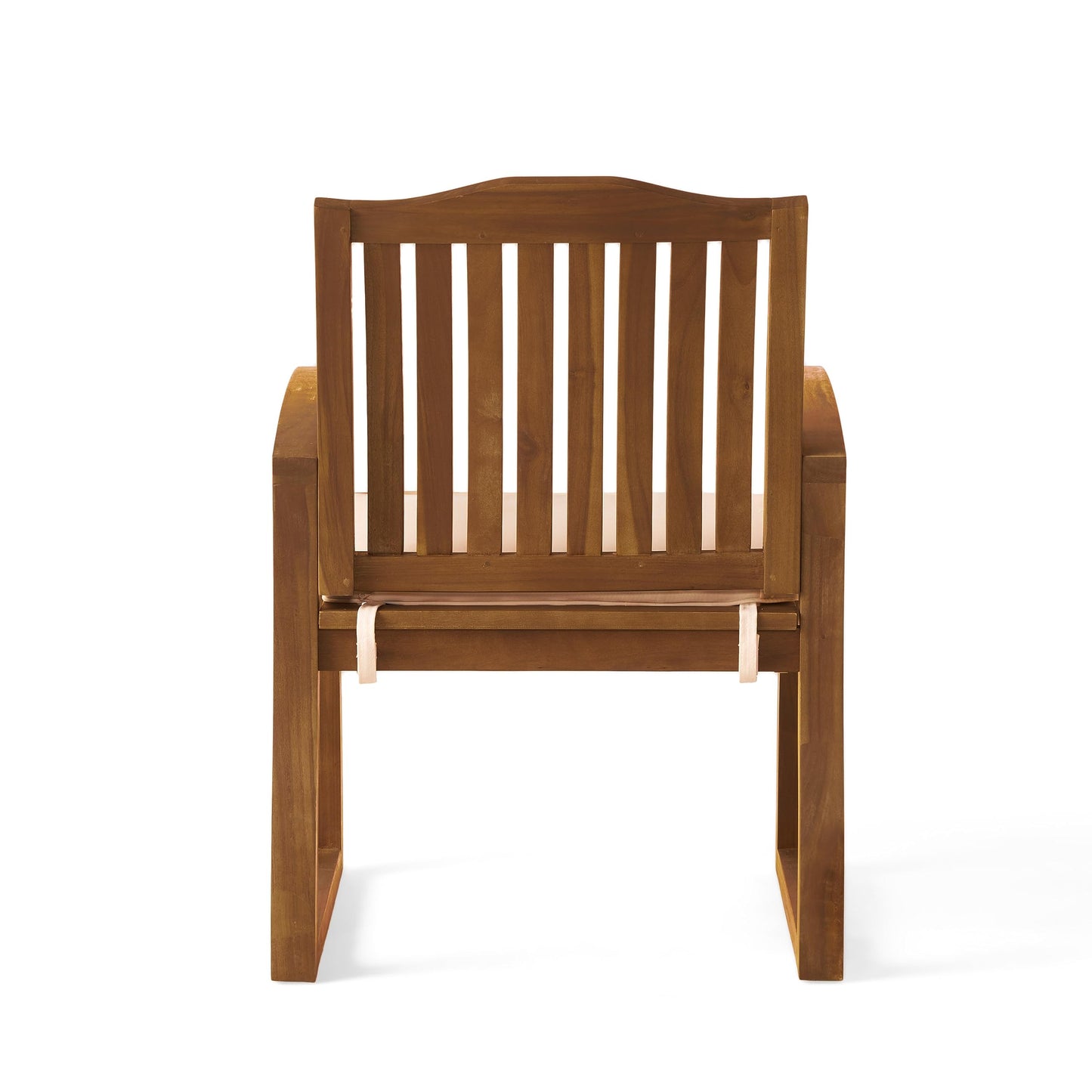 Christopher Knight Home Della Acacia Wood Outdor Dining Chairs, 2-Pcs Set, Teak Finish With Rustic Metal