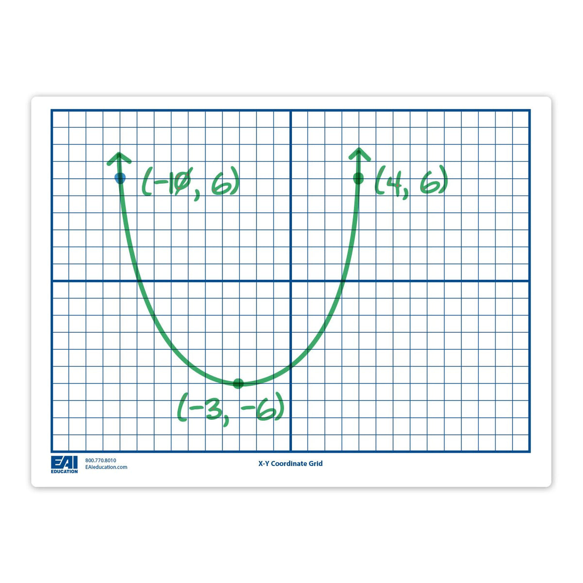 EAI Education X-Y Coordinate Grid Flexible Dry-Erase Boards: 9" x 12" Double-Sided - Set of 30