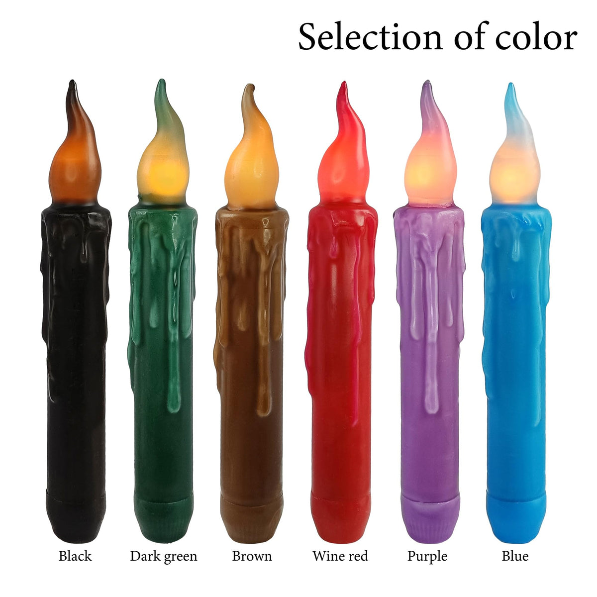 Gedengni Red Candlesticks Flameless Taper Candle, 4pcs Short LED Tapered Candles Remote Dipped Candle 6inch Battery Chandelier for Enchanting Christmas Harry Potter Inspired Vigils,R