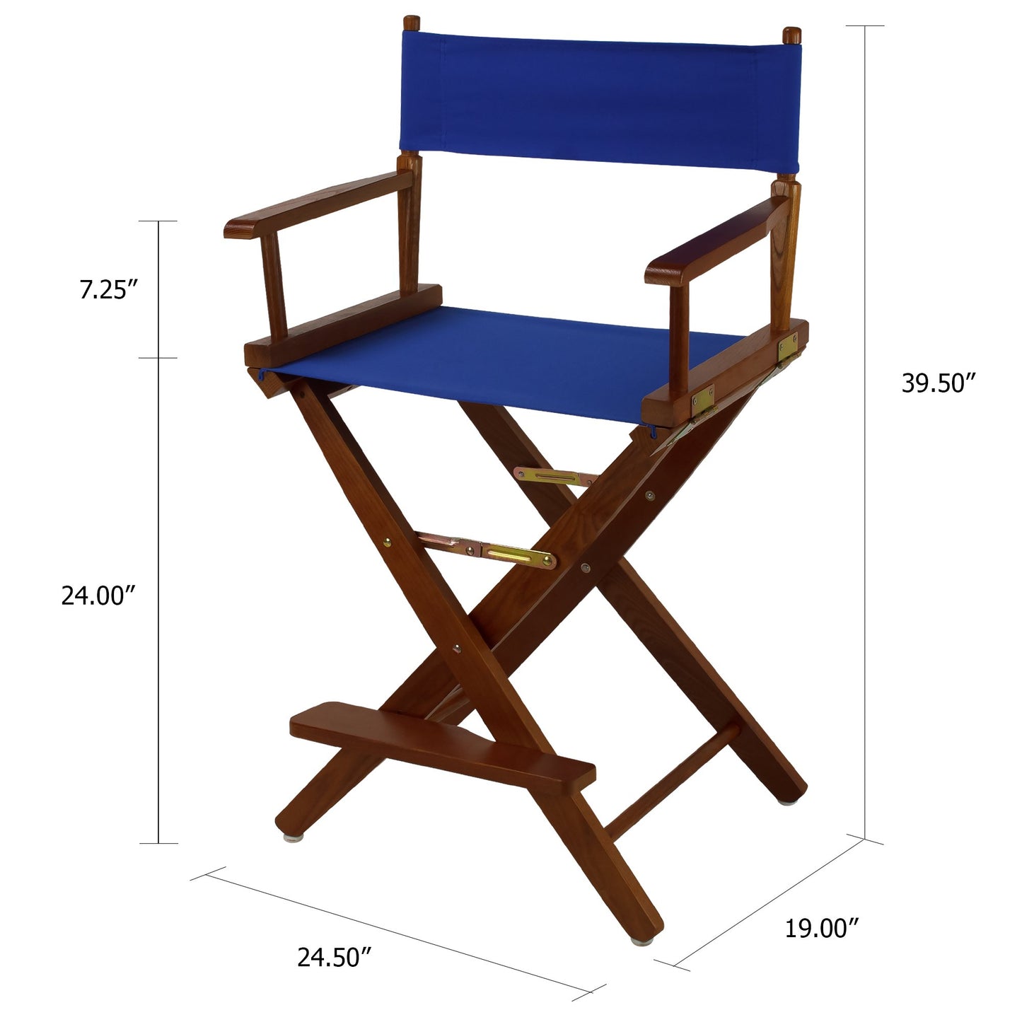 American Trails Extra-Wide Premium 24" Director's Chair Mission Oak Frame with Royal Blue Canvas, Counter Height