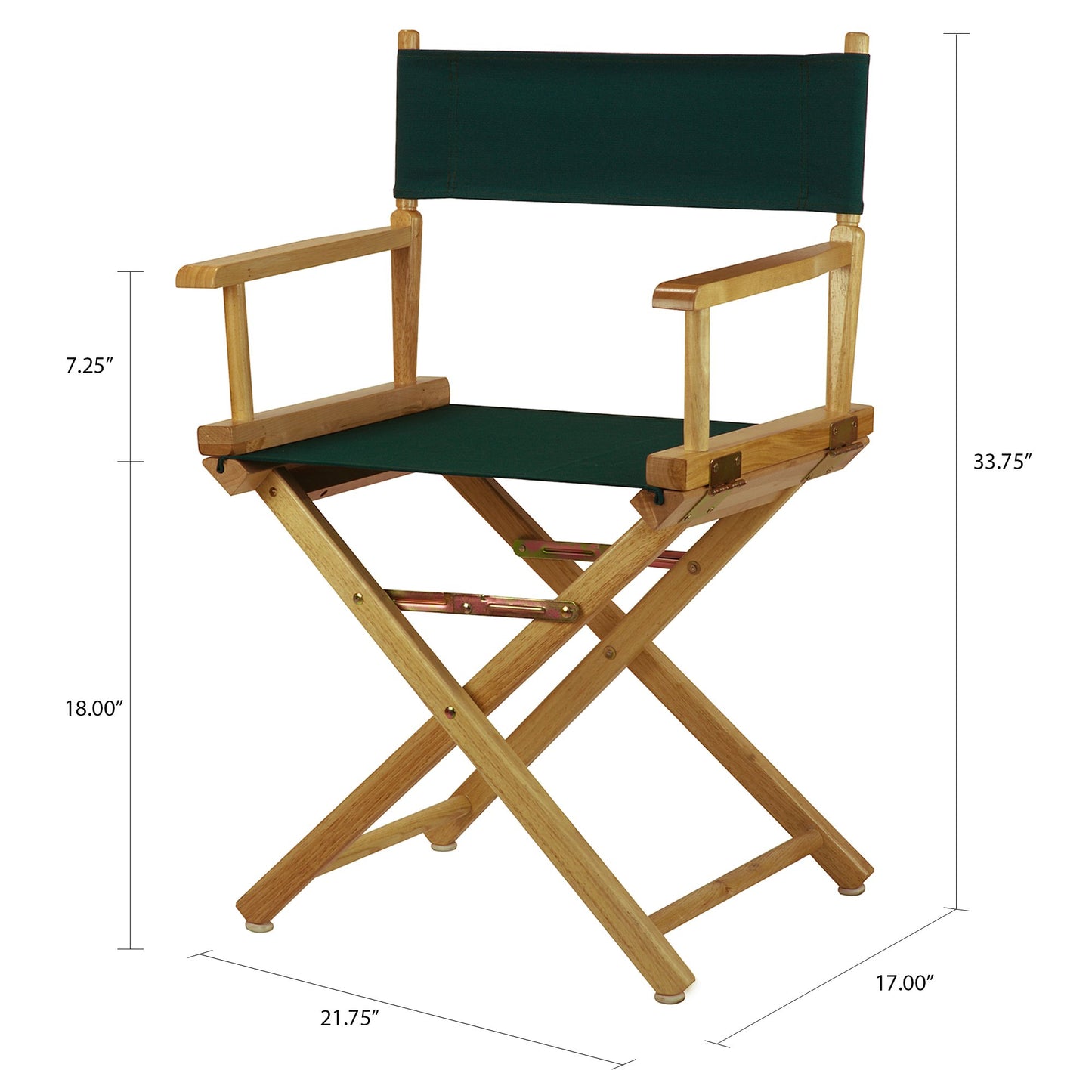 Casual Home 18" Director's Chair Natural Frame with Hunter Green Canvas