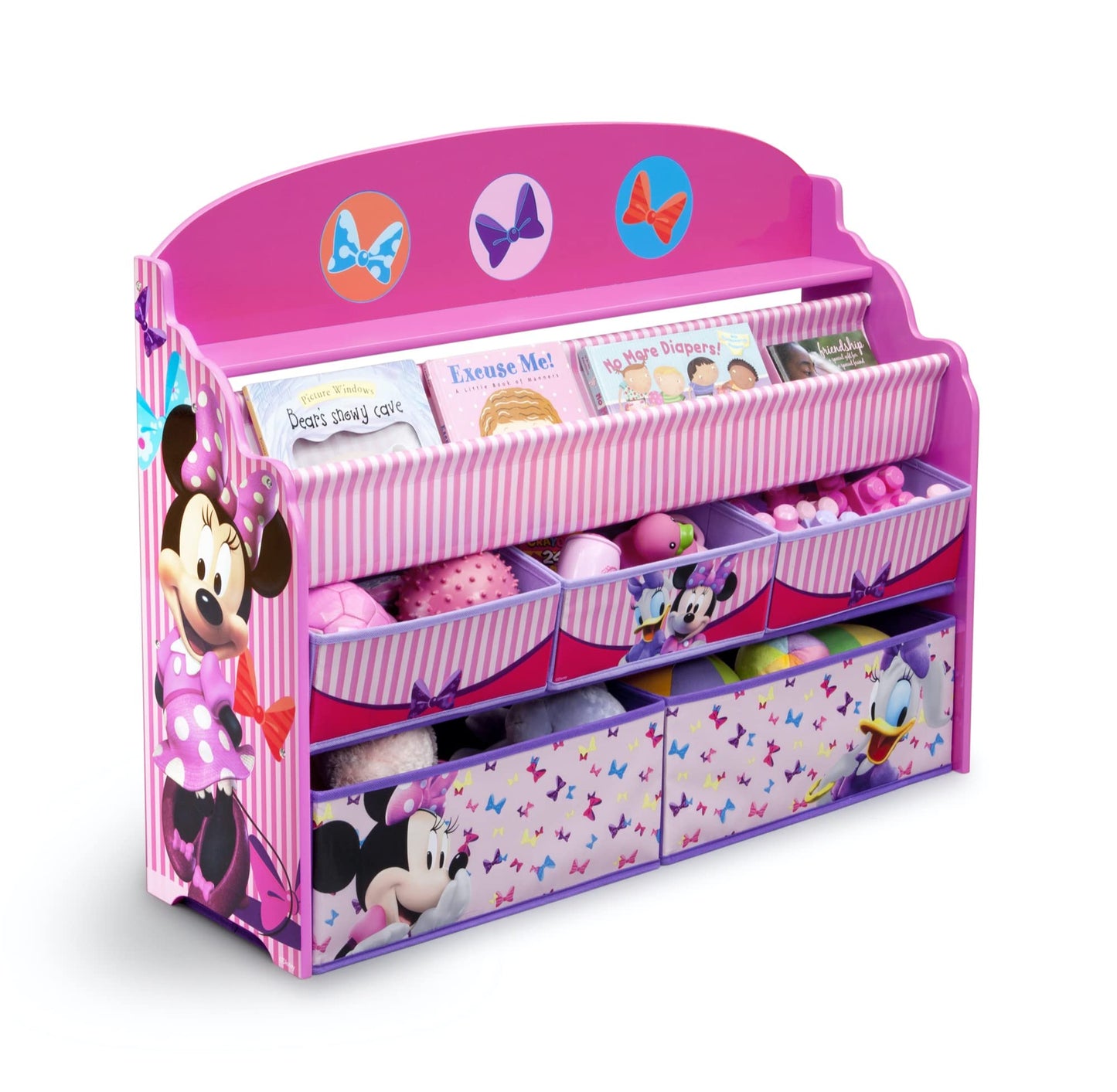 Delta Children Deluxe Book & Toy Organizer, Disney Minnie Mouse