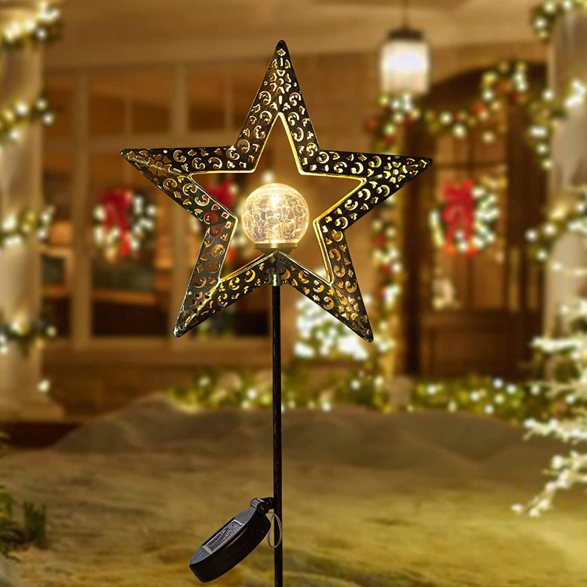 TAKE ME Star Solar Lights Garden Outdoor Decor Waterproof Metal Solar Stakes Lights for Patio Yard Walkway Lawn Patio Mothers Day Garden Gifts Mom Wife Grandma