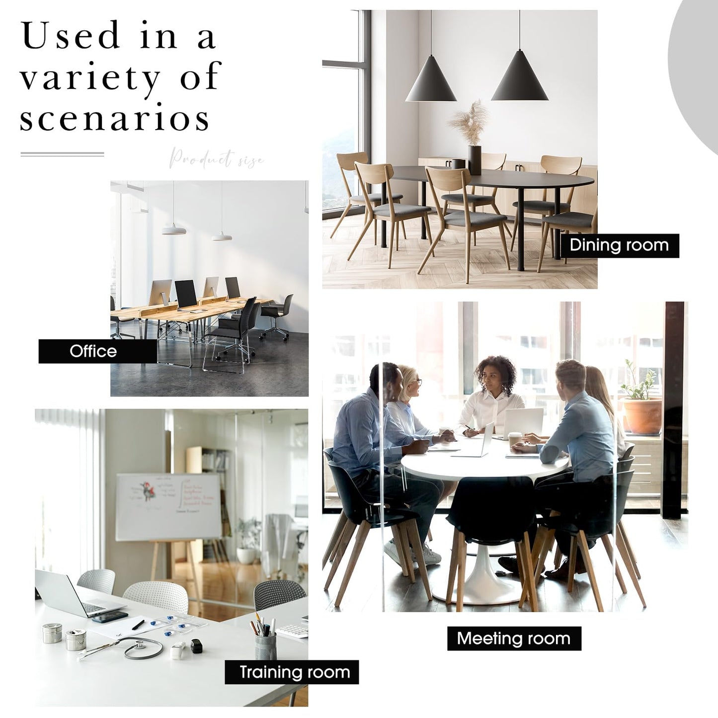 Suzile 4 Pack Stackable Waiting Room Chairs Stacking Church Guest Plastic Chairs with Sled Base for Conference Room Office Reception Dining Table Lobby Hospital Wedding Hotel (Black)