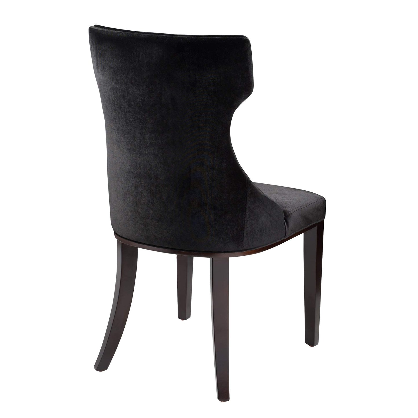 Manhattan Comfort Reine Dining Chairs Set of 2, Upholstered Seats with Diamond Stitching, Solid Beech Wood Frame, 4-Leg Base, 18.5" Seat Height, Fully Assembled, Black