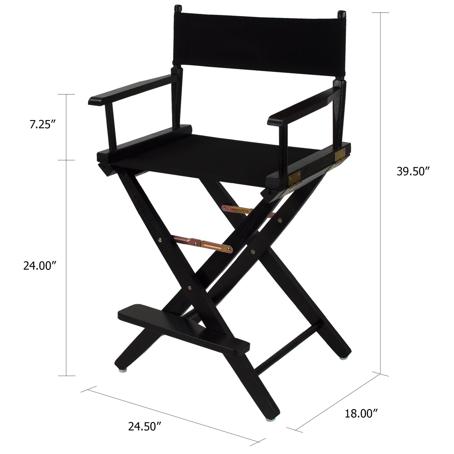 American Trails Extra-Wide Premium 24" Director's Chair Black Frame with Black Canvas, Counter Height