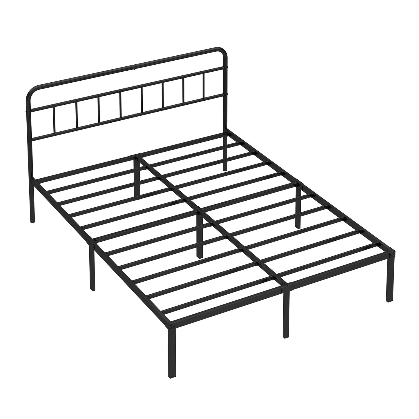 Ziguxiao King Bed Frame with Classic Headboard,Strong Metal Slats Support,Under Bed Storage Space,No Box Spring Needed,Easy to Assemble,Black