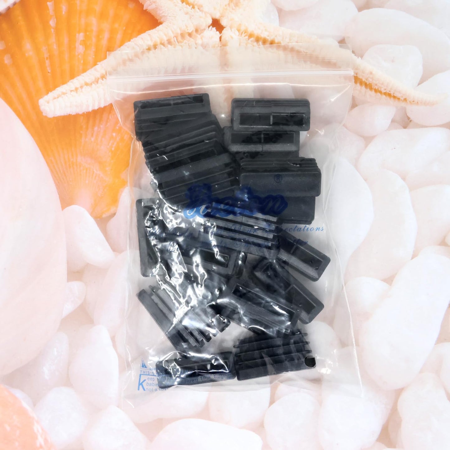 yueton 20PCS Black Rectangle Plug Furniture End Caps Plastic Rectangular Tube Plug for Furniture Foot Chair Legs