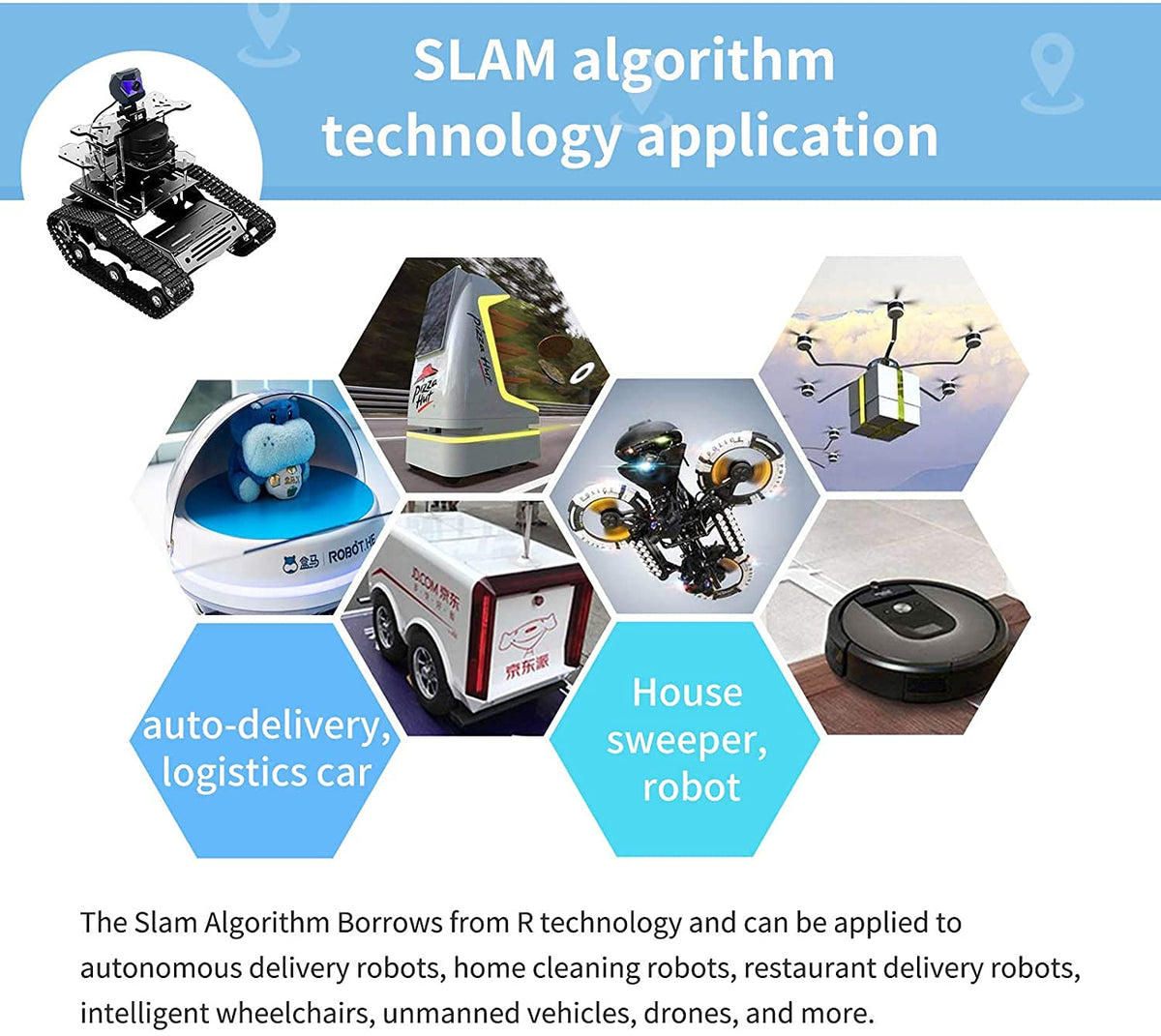 XiaoR Geek Raspberry Pi Smart AI Robot Car Kit, ROS SLAM Tank Car with LIDAR Mapping Navigation, Hd Camera, 3.5 inch Touch Display Programming Project for Adults(Black with Raspberry Pi)