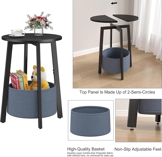 sthmec Small Round Side End Table