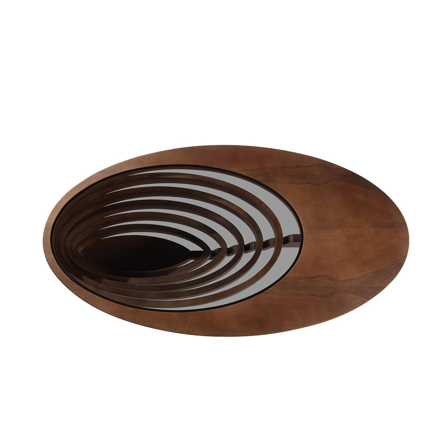 Papella Design Natural Walnut Veneer Coffee Table – Glass Top, Modern, Rustic, Industrial & Minimalist Design for Living Room Decor | Designer Center Table, Home Decor, Living Room Furniture.