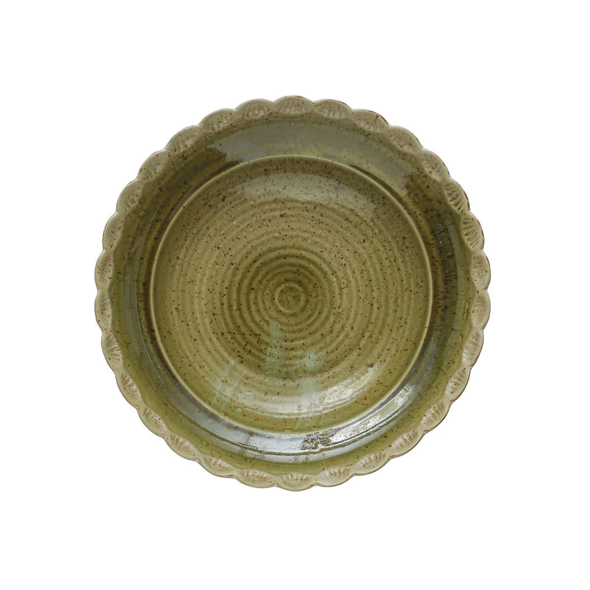 Stoneware Bowl with Scalloped Edge, Ivory